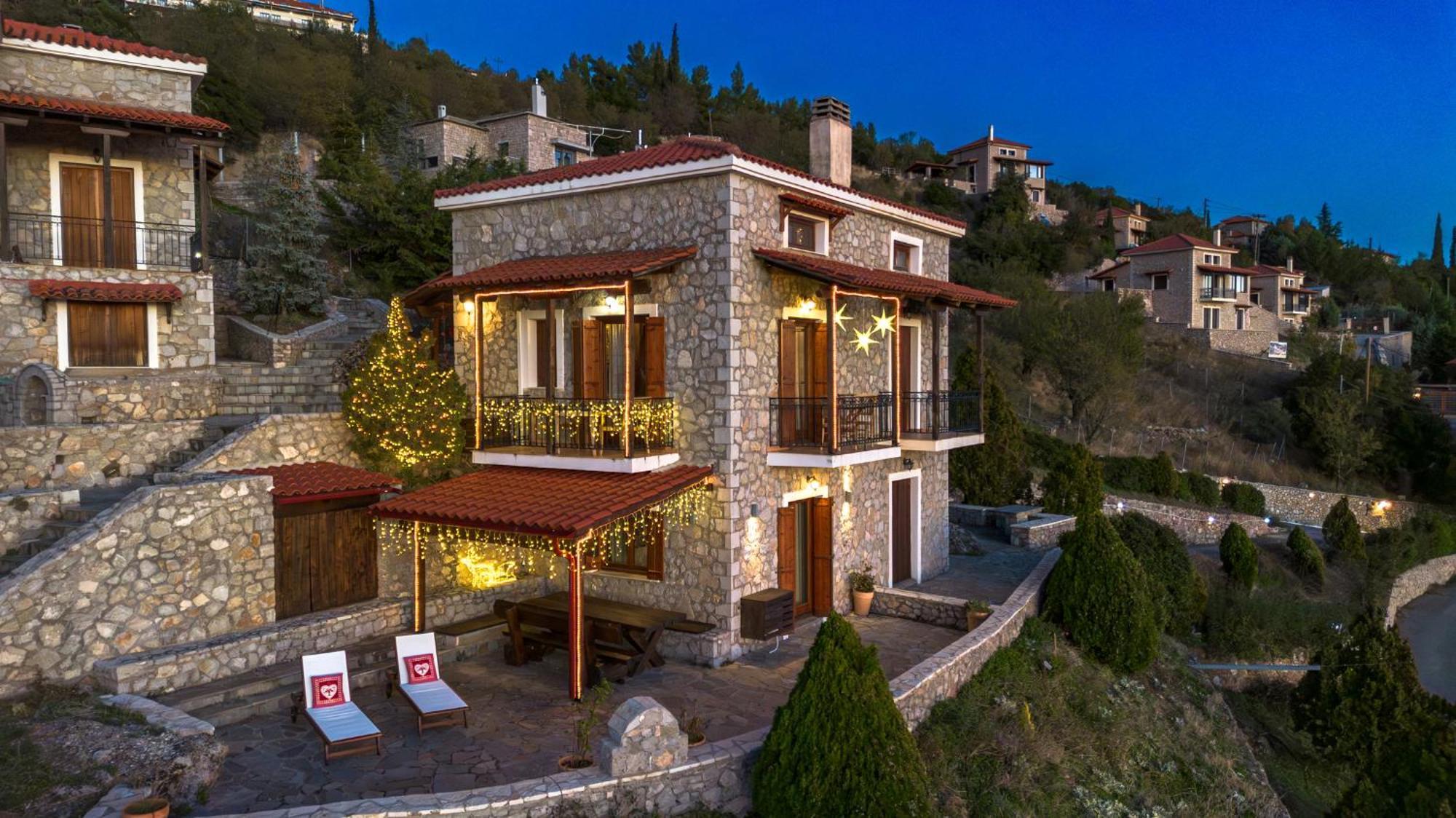Rock Dandy Deluxe Chalet In Arachova - Delphi, Sauna, Prv Parking, Amazing View Exteriör bild