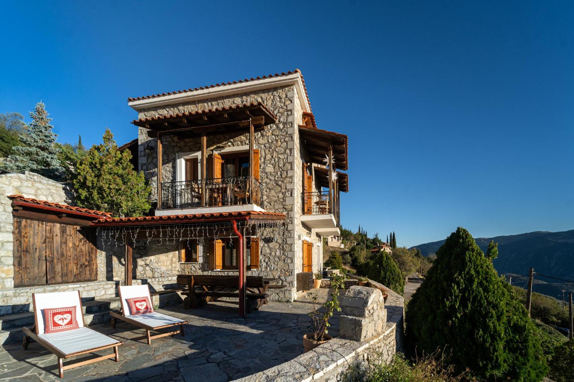 Rock Dandy Deluxe Chalet In Arachova - Delphi, Sauna, Prv Parking, Amazing View Exteriör bild