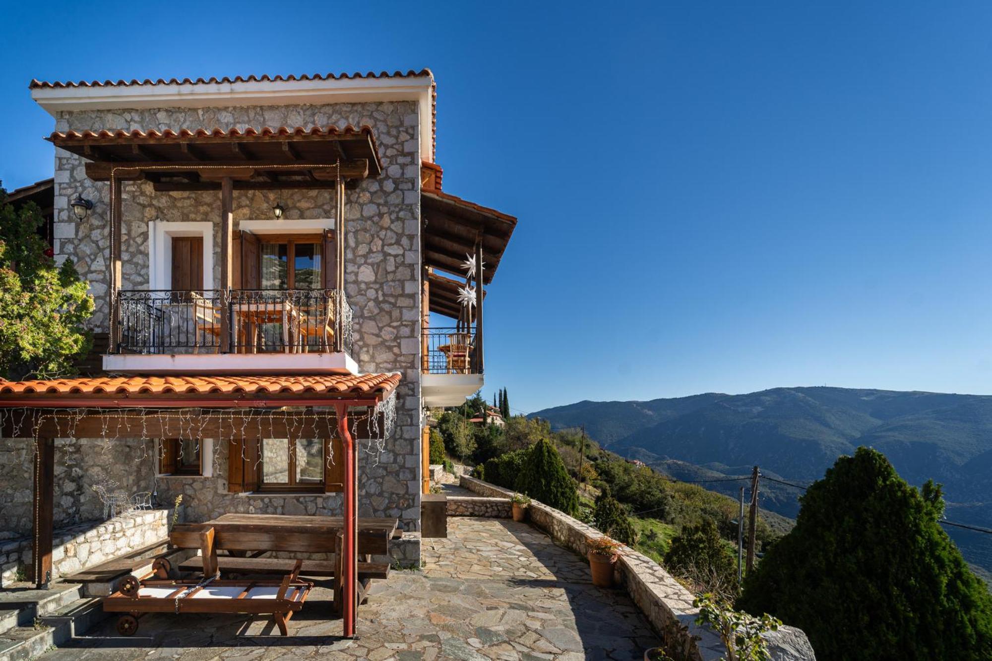 Rock Dandy Deluxe Chalet In Arachova - Delphi, Sauna, Prv Parking, Amazing View Exteriör bild