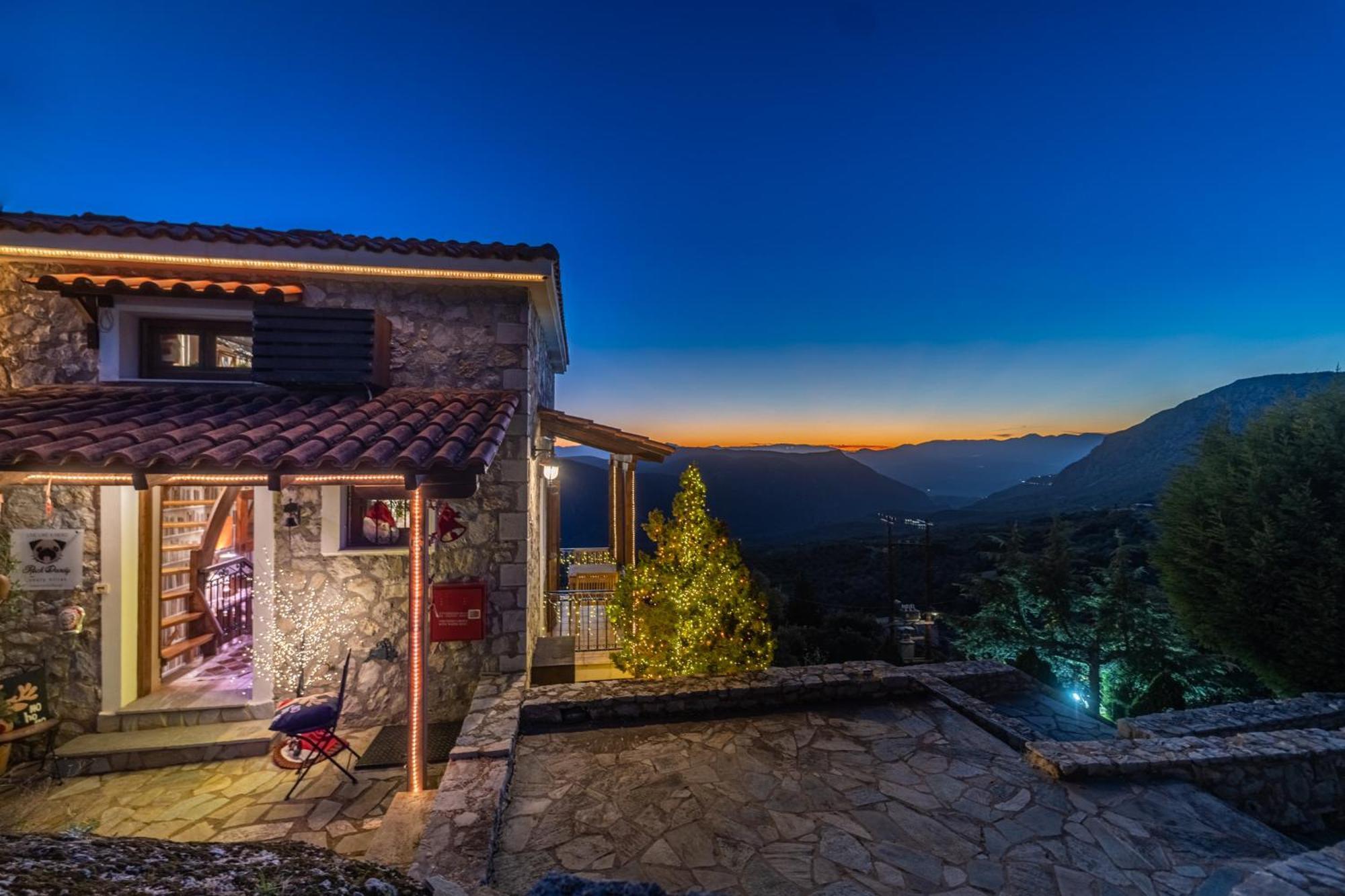 Rock Dandy Deluxe Chalet In Arachova - Delphi, Sauna, Prv Parking, Amazing View Exteriör bild